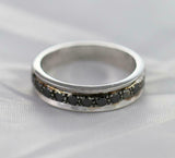 2ct Round Black Diamond Wedding Band Stackable Half Eternity 14k White Gold Over