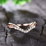 0.6ct Wedding Ring Band Round Cut Diamond Unique Split Shank 14k RoseGold Finish