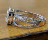 2.3ct Pear Simulated Diamond Split Shank Engagement Ring 14K White Gold Plated