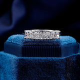 0.5ct Radiant Simulated Diamond Anniversary Wedding Band 14k White Gold Plated
