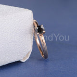0.5ct Round Cut Simulated Black Diamond Solitaire Ring 14k Rose Gold Plated