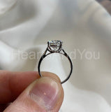 2.1ct Round Cut Moissanite Solitaire with Accents Ring 14K White Gold Plated