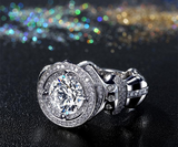 3ct Round Cut Diamond Engagement Ring 14k White Gold Finish Double Halo Cocktail