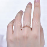 0.12ct Round Cut Moissanite Leaf Vine Women Wedding Band 14k Rose Gold Plated