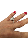 4.5ct Round Cut Diamond Engagement Ring Dual Halo Cocktail 14k White Gold Finish