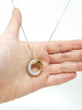 0.2ct Round Cut Moissanite Swirl Circle Pendant 14k Yellow Gold Plated NO CHAIN