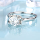 2.1ct Round Diamond Unique Tension Setting Solitaire Ring 14k White Gold Finish