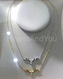 1ct Pear Simulated Diamond Deer Antler Pendant with Chain 14k White Gold Plated