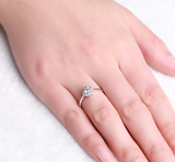 1.9Ct Round Cut VVS1/D Diamond Floral Halo Engagement Ring 14K White Gold Finish