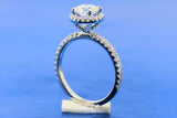 1.5ct Round Diamond Engagement Ring Solitaire 14k White Gold Finish with Accents