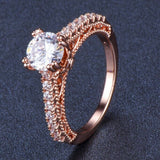 2ct Round Cut VVS1 Diamond Engagement Ring 14k Rose Gold Finish Antique Milgrain