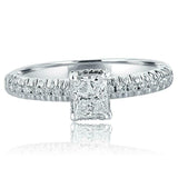 1ct Radiant Cut Diamond Engagement Ring Petite Solitaire 14k White Gold Finish