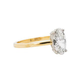 0.6ct Oval Cut Diamond Engagement Ring Solitaire Women 14k Yellow Gold Finish