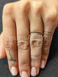 0.2ct Round Black Simulated Diamond Half Eternity Curved Band 14k Gold Plated