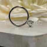 0.15ct Round Cut Moissanite Solitaire Engagement Ring 14k White Gold Plated