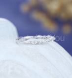 0.3ct Marquise Simulated Diamond Anniversary Wedding Band 14k White Gold Plated
