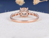1ct Round Cut Simulated Morganite Accented Engagement Ring 14k Rose Gold Plated