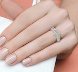 1ct Round Cut Diamond Wedding Band V Shaped Petite Curved 14k White Gold Finish