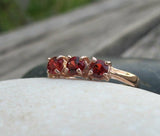 1.5ct Round Cut Red Garnet Engagement Ring Solitaire Trilogy 14k RoseGold Finish
