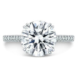 3Ct Round Cut Diamond Hidden Halo Solitaire Engagement Ring 14K White Gold Over