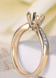 0.2ct Round Stone Ring Setting Round Simulated Semi Mount 14k White Gold Plated