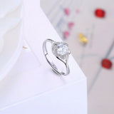 0.6ct Round Cut Diamond Engagement Ring 14k White Gold Finish Flower Solitaire
