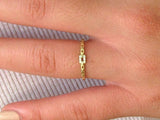 Open Link Chain Style Engagement Ring 0.15ct Round Diamond 14k Yellow Gold Over