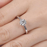 1ct Round Cut Diamond Engagement Ring Bezel Set Solitaire 18k White Gold Over