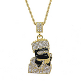 5Ct Round Cut Diamond Cartoon Character Hip Hop Pendant 14K Yellow Gold Finish
