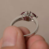 2ct Trillion Cut Pink Ruby Two Stone Promise Engagement Ring 14k White Gold Over