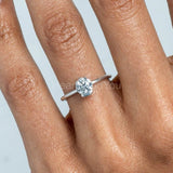 0.15ct Round Cut Moissanite Stylish Solitaire Women Ring 14k White Gold Plated