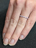 0.5ct Round Cut Simulated Ruby Half Eternity Wedding Band 14k White Gold Plated