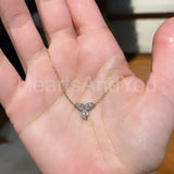 0.2ct Marquise Simulated Diamond Trilogy Pendant Chain 14k White Gold Plated