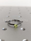 0.5ct Round Cut Simulated Green Peridot Solitaire Ring 14k Black Gold Plated