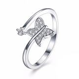 1.2ct Round Diamond Engagement Ring 14k White Gold Finish Butterfly Shape Bypass