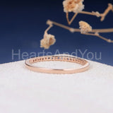 0.3ct Round Cut Simulated Sapphire Half Eternity Wed Band 14k White Gold Plated