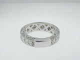 2.5ct Round Cut Diamond Half Eternity Milgrain Wedding Ring 14k White Gold Over