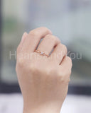 0.5ct Round Cut Moissanite Unique Split Shank Wedding Band 14k Rose Gold Plated