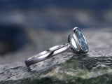 1Ct Oval Cut Blue Aquamarine Bezel Solitaire Engagement Ring 14K White Gold Over