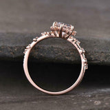 2ct Engagement Ring Oval Cut Peach Morganite Turtle Art Deco 14k Rose Gold Over