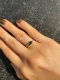 0.35ct Emerald Cut Simulated Solitaire Engagement Ring 14k Yellow Gold Plated