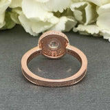 Halo Antique Vintage Engagement Ring 2ct Round Cut Diamond 14k Rose Gold Finish
