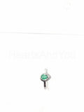 0.3ct Pear Cut Simulated Emerald Solitaire Engagement Ring 14k White Gold Plated