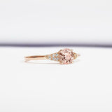 0.5ct Round Cut Peach Morganite Solitaire with Accents Ring 14k Rose Gold Finish