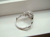 2ct Round Cut Diamond Floral Leaf Design Engagement Ring 14K White Gold Finish