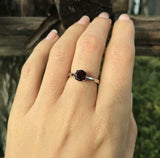0.5ct Round Cut Red Garnet Engagement Ring 4 Prong Solitaire 14k White Gold Over