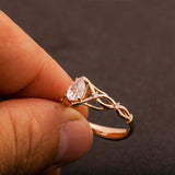 Split Open Band Solitaire with Accent Ring 1ct Pear Diamond 14k Rose Gold Finish