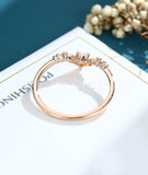 0.5ct Pear Cut Simulated Diamond Minimalist Wedding Band 14k Rose Gold Plated