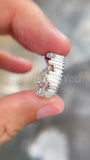 0.3ct Baguette Cut Simulated Diamond Princess Crown Ring 14k White Gold Plated