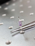 0.5ct Baguette Cut Simulated Purple Amethyst Trilogy Ring 14k White Gold Plated